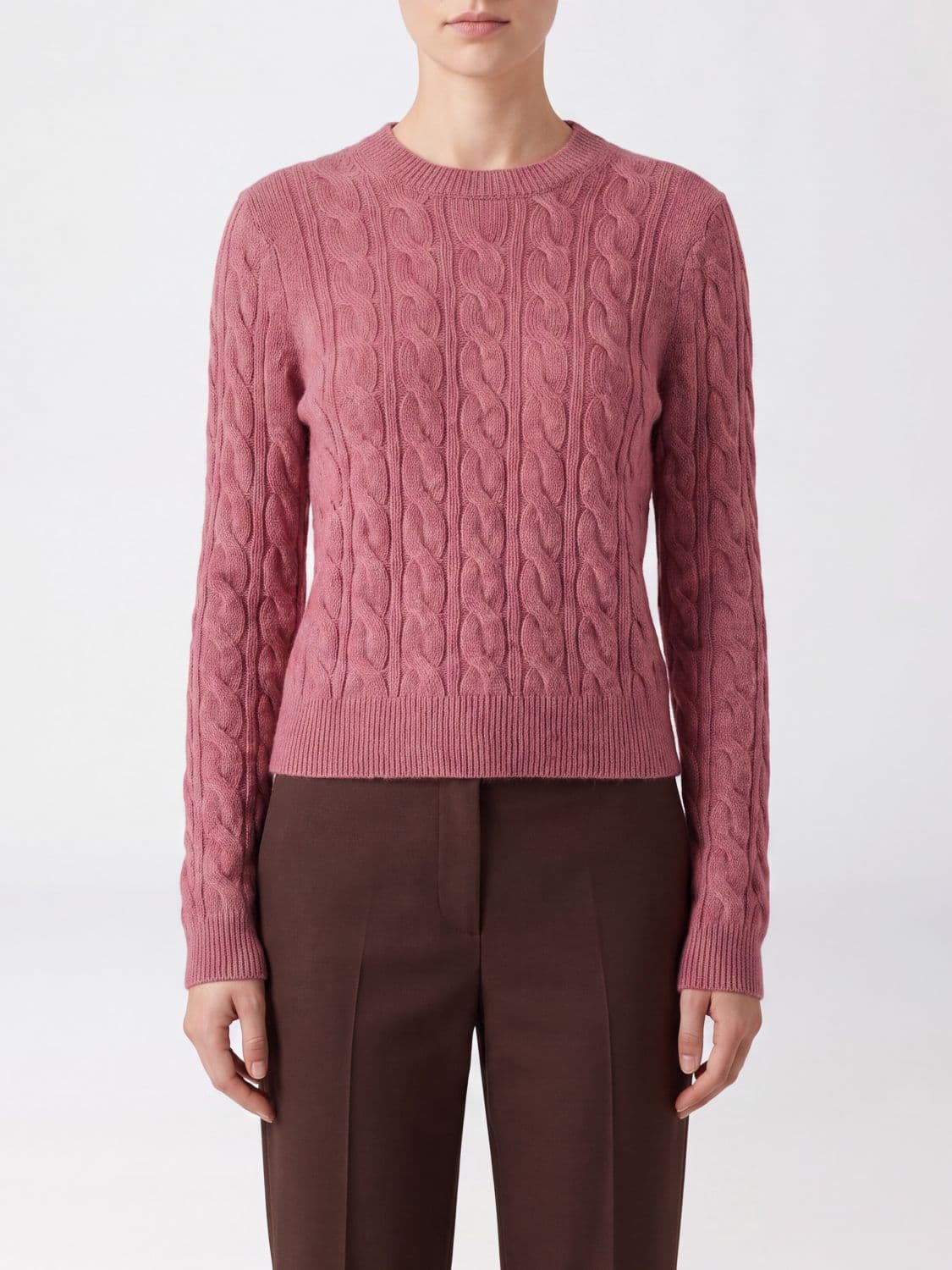 Michael Kors Slim Fit Alpaca Wool Blend Crewneck Jumper with Embroidered Logo