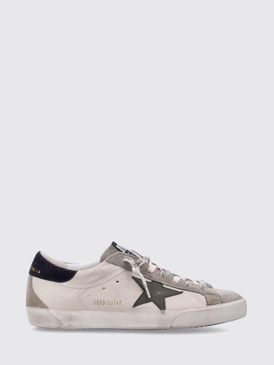 Golden Goose Super-Star Distressed Cowhide Leather Sneakers with Contrast Logo