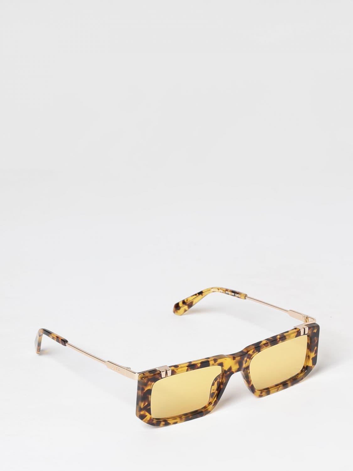 Off-White Rectangular Acetate and Metal Sunglasses with Dark Lenses · 50