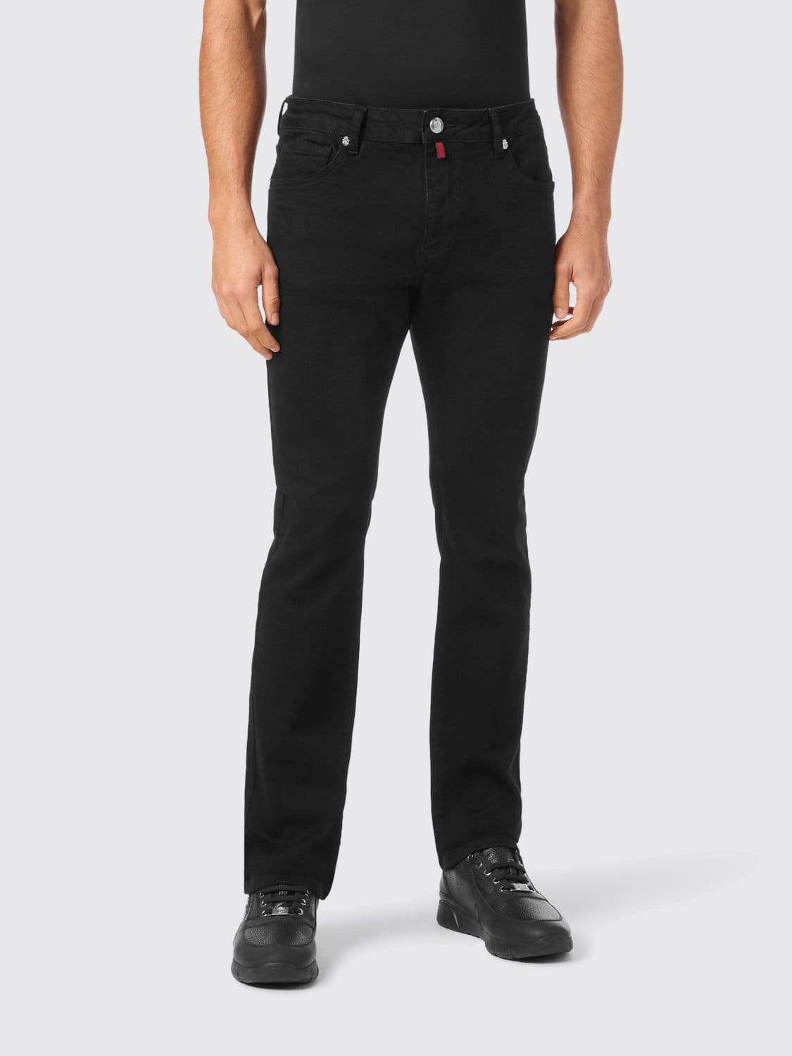 Billionaire Regular Fit Straight Leg Stretch-Denim Jeans with Embroidered Logo