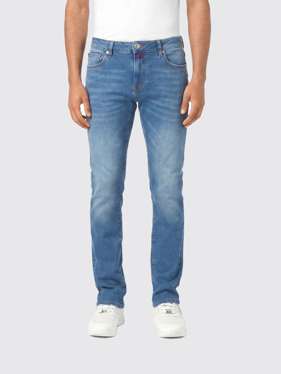 Billionaire Regular Fit Straight Leg Stretch-Denim Jeans with Embroidered Logo