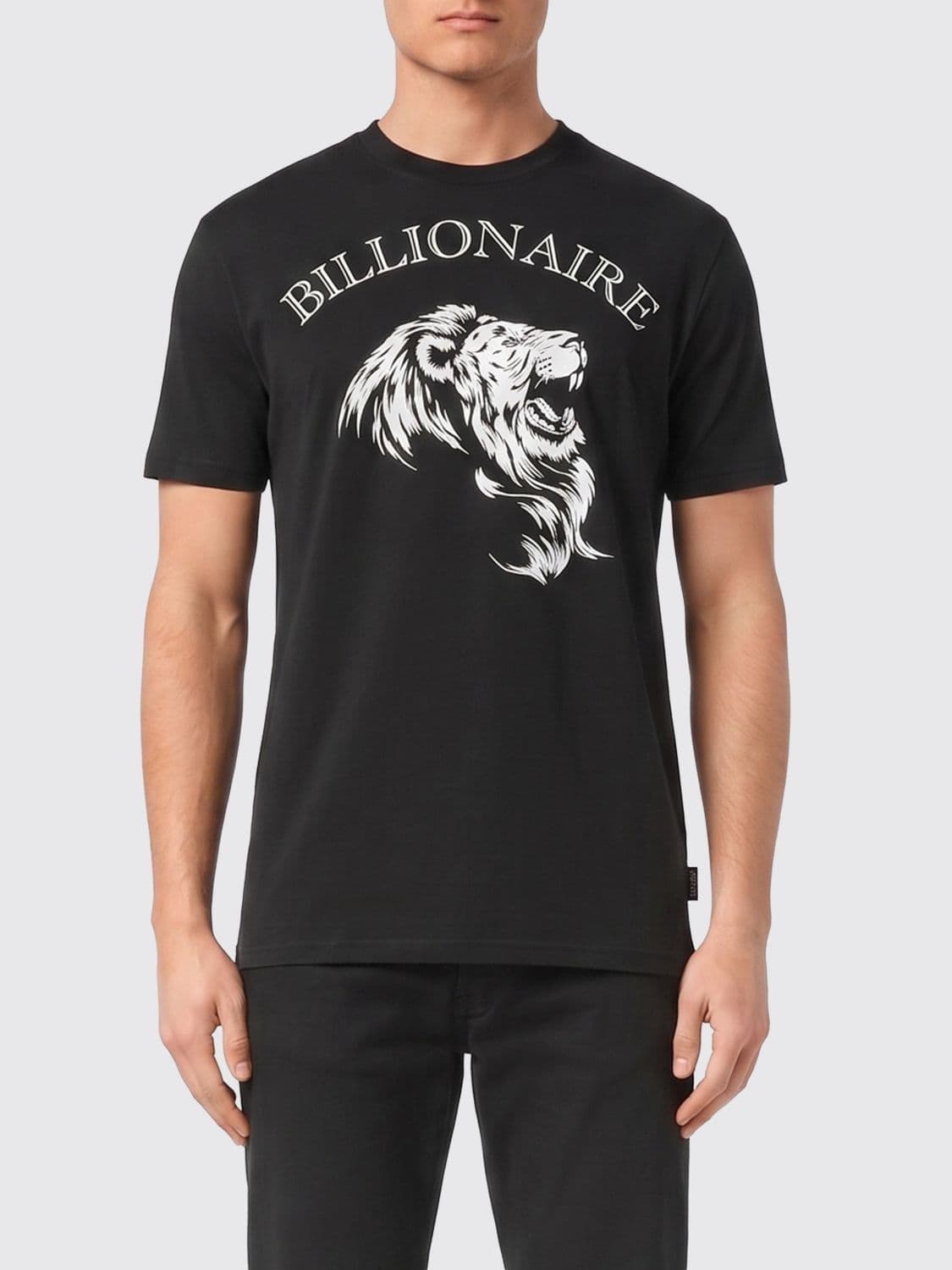 Billionaire Slim Fit Cotton T-Shirt with Contrast Graphic Logo
