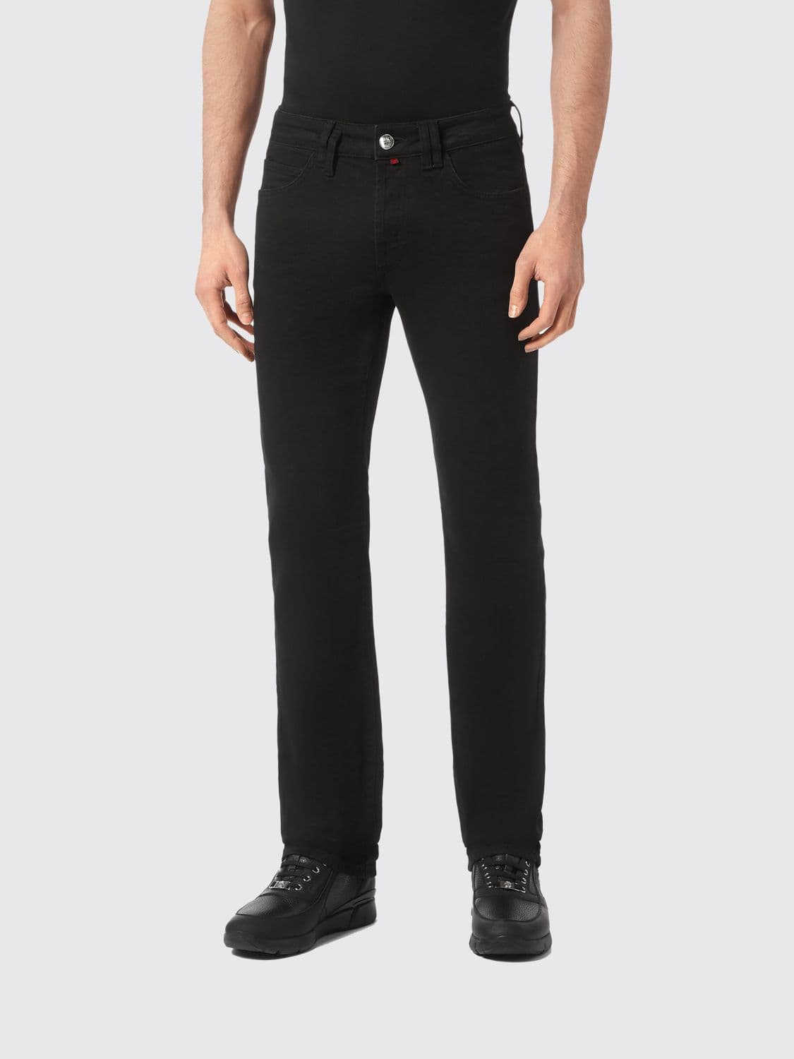 Billionaire Skinny Fit Cotton Denim Jeans with Embroidered Rear Logo