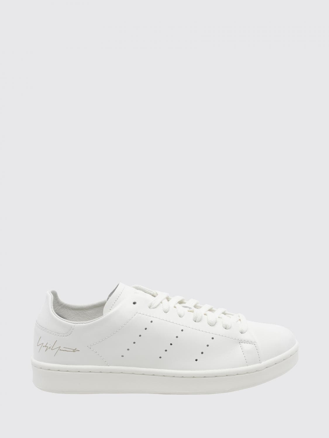 Y-3 Stan Smith Low-Top Sneakers in Smooth Leather with Round Toe and Rubber Sole