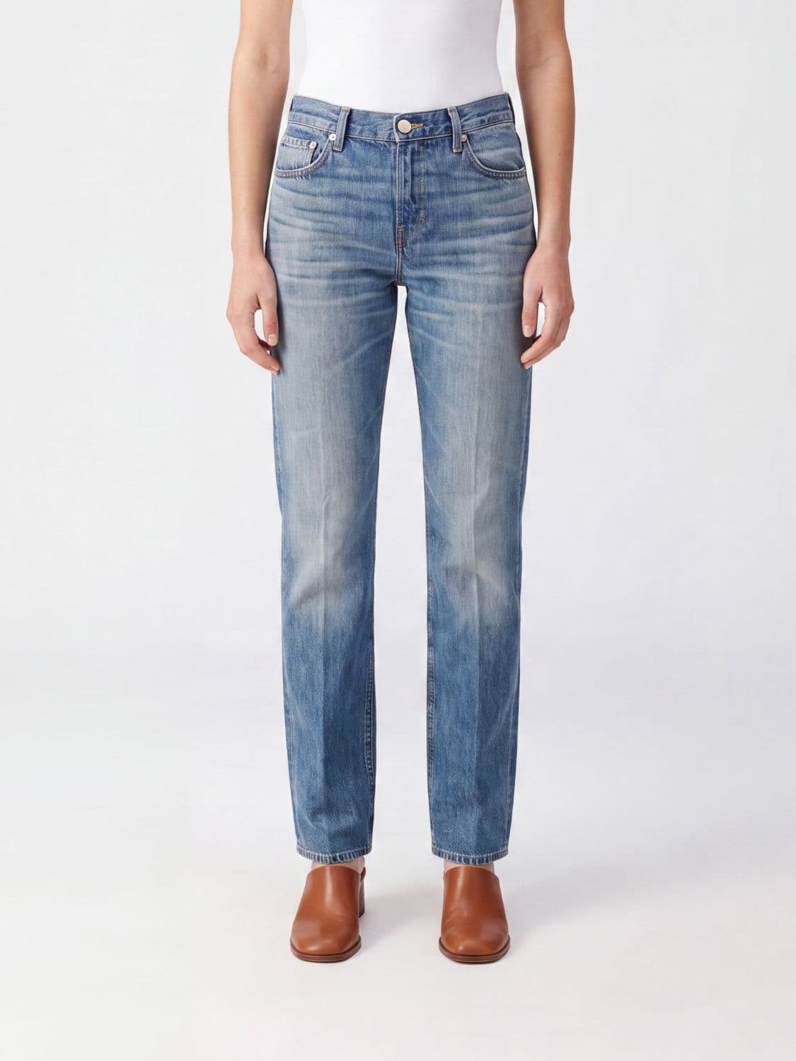 Haikure Flora High-Rise Slim Flare Jeans in Cotton Denim