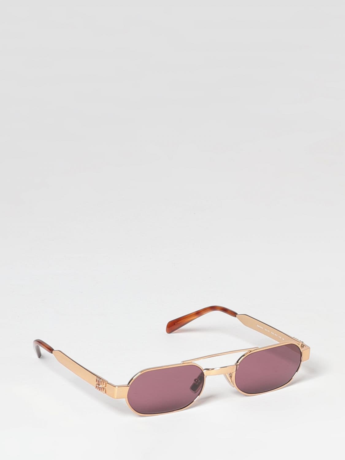 Miu Miu Aviator Metal Sunglasses with Double Bridge and Tortoiseshell Temples