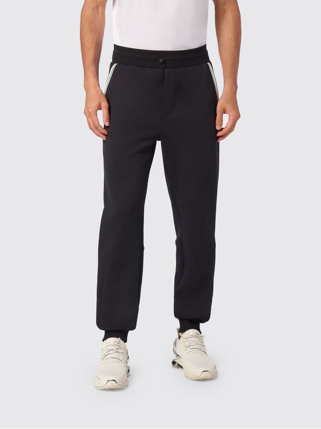 Plein Sport Slim Fit Jersey Jogging Trousers with Drawstring and Logo