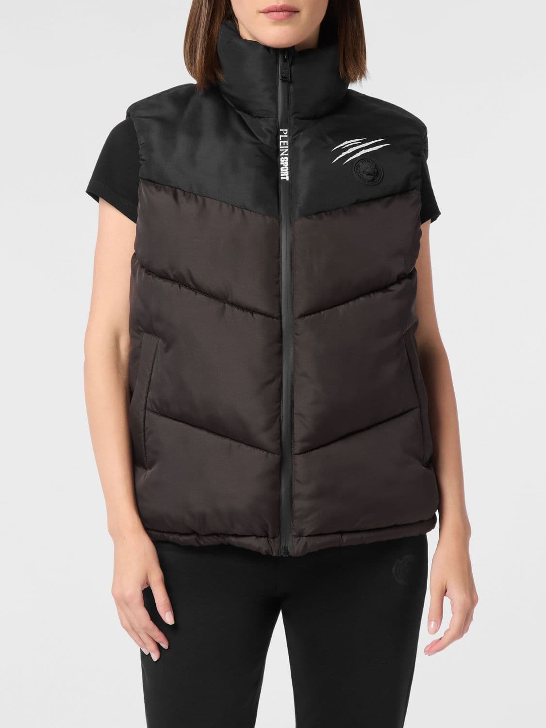 Plein Sport Waistcoat Woman color Black