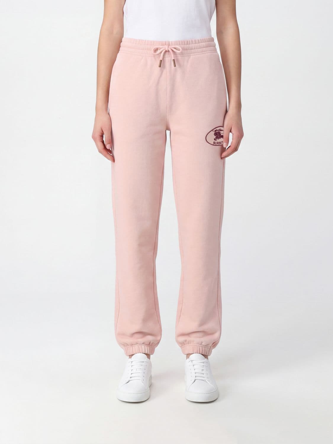 Burberry Cotton Jogging Trousers with Drawstring Waist and Embroidered EKD Logo