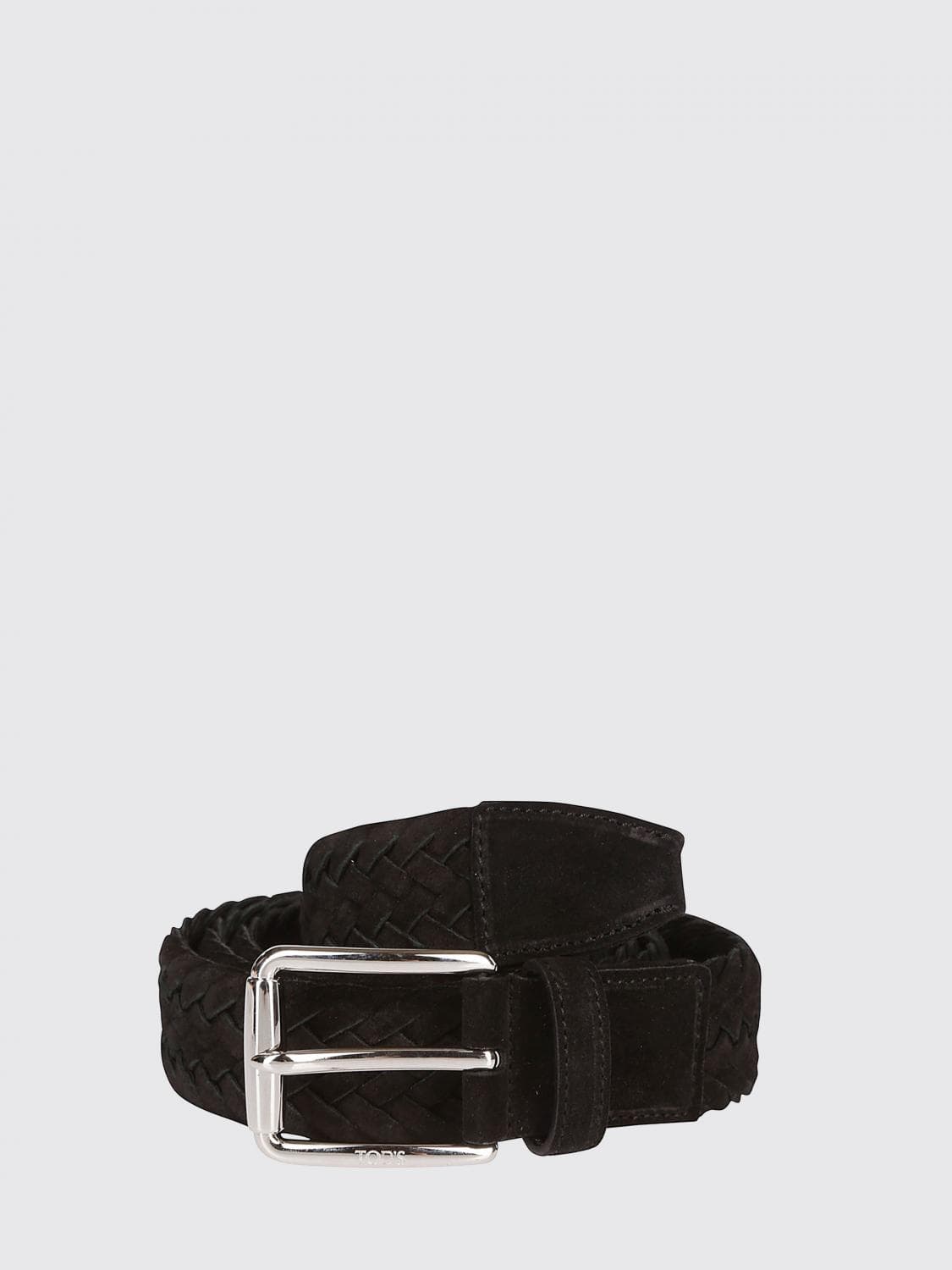 Tod's Suede Leather Belt with Metal Buckle