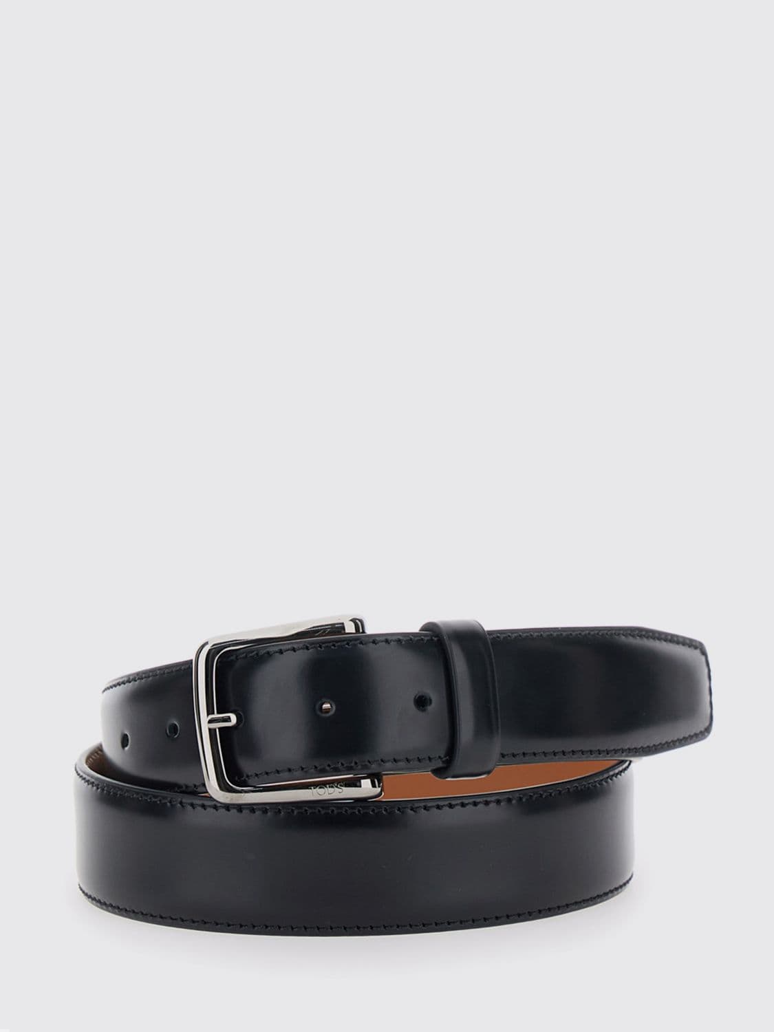 Tod's Classic Smooth Leather Belt with Metal Buckle