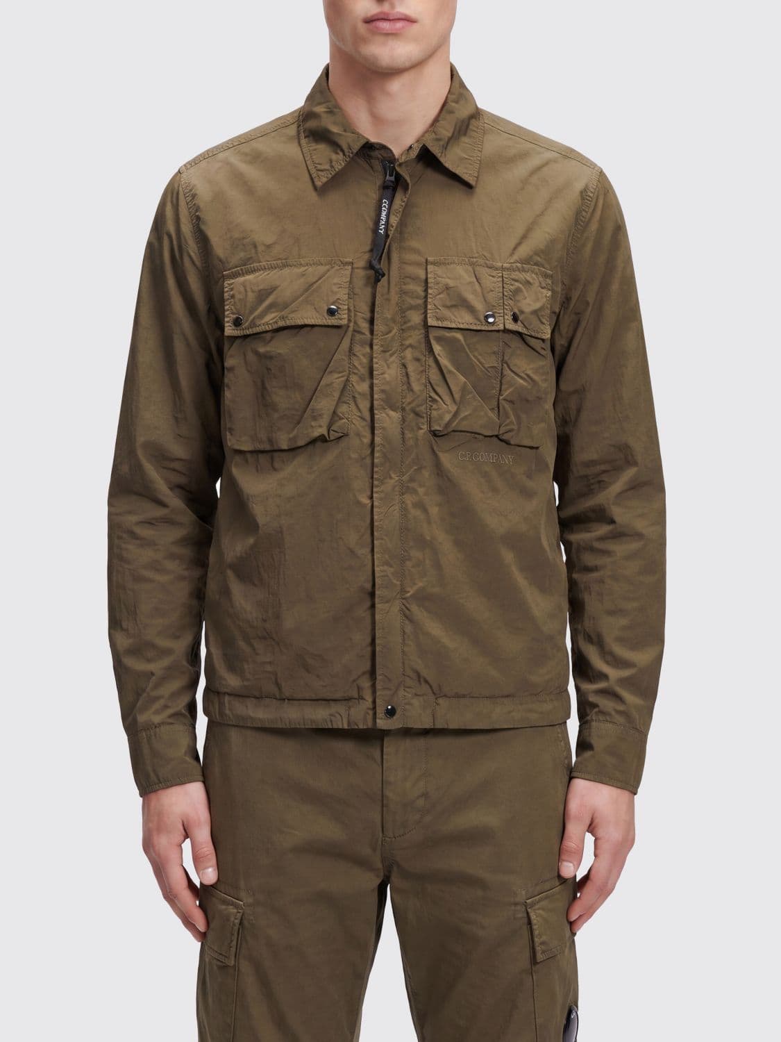 C.p. Company C. P. COMPANY Technical Fabric Shirt Jacket with Concealed Zip