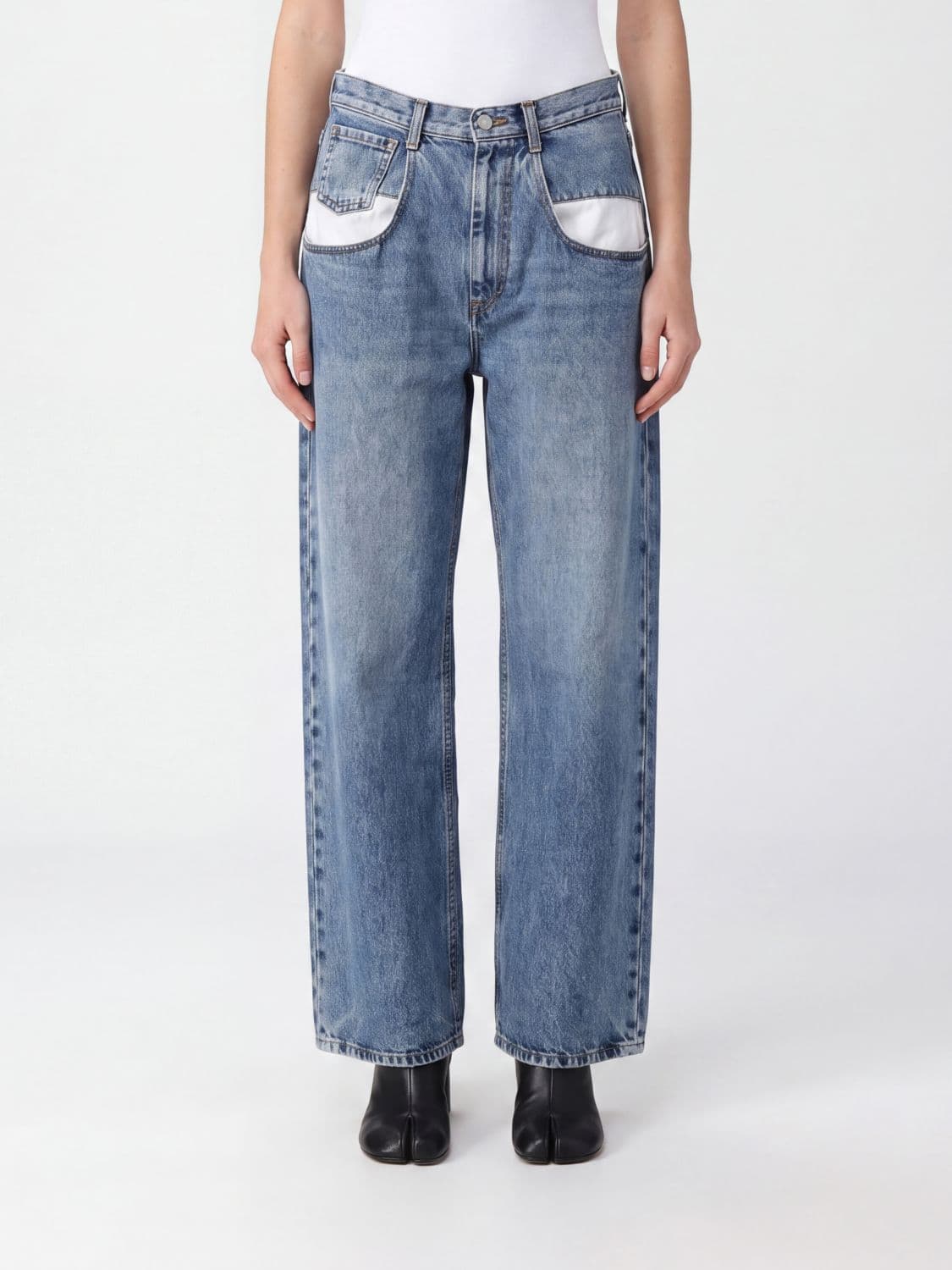 Maison Margiela High-Waisted Wide-Leg Baggy Cotton Denim Jeans