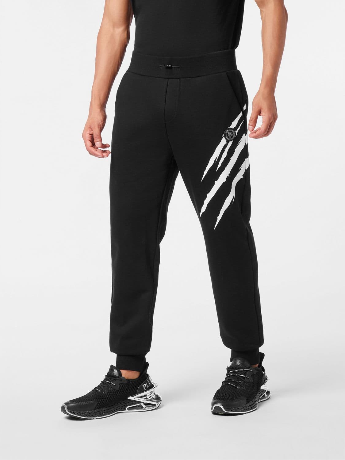 Plein Sport Scratch Slim Fit Jersey Jogging Trousers with Hexagon Logo