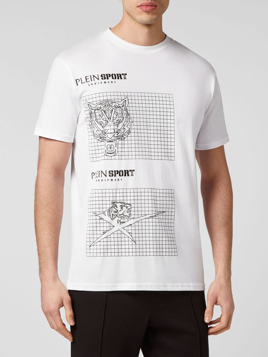 Plein Sport Cotton T-Shirt with Contrast Graphic Print