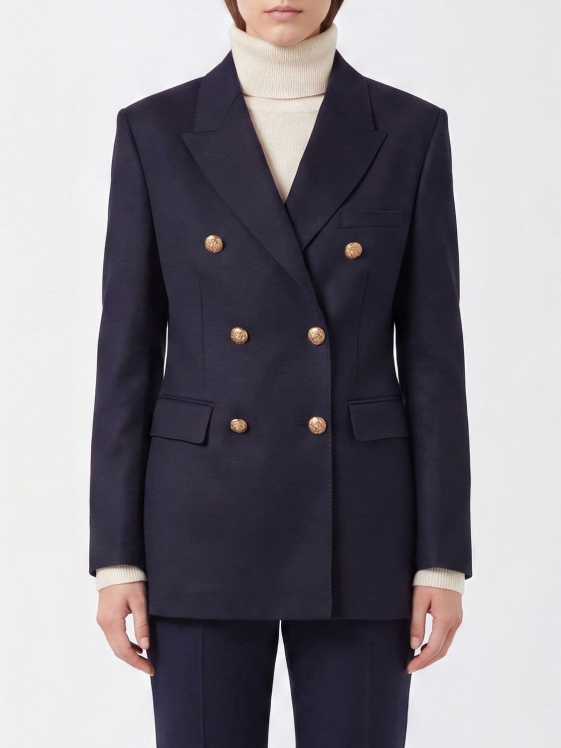 Golden Goose Double-Breasted Virgin Wool-Blend Blazer with Metal Buttons