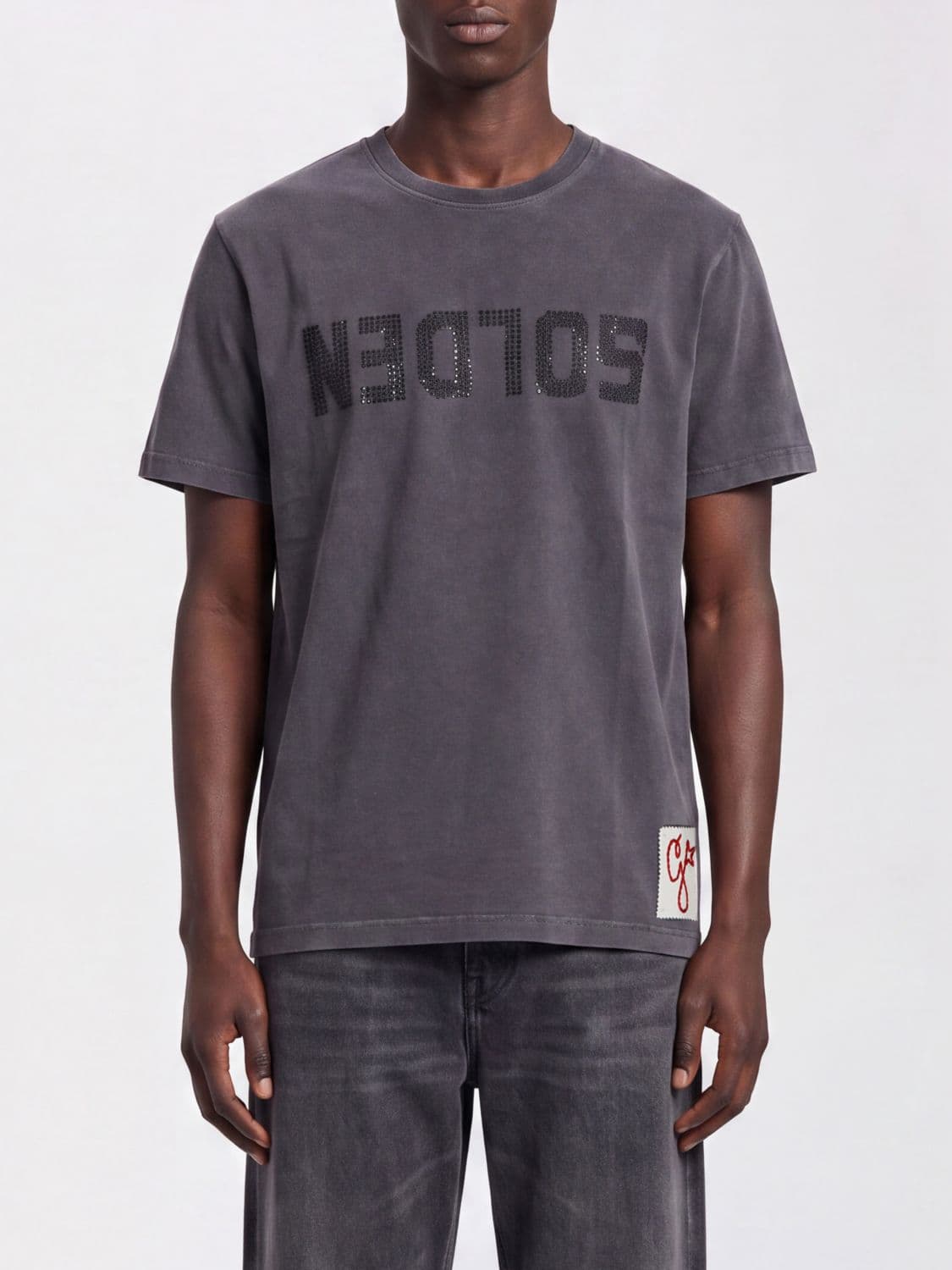 Golden Goose Short-Sleeved Cotton T-Shirt with Tone-on-Tone Logo