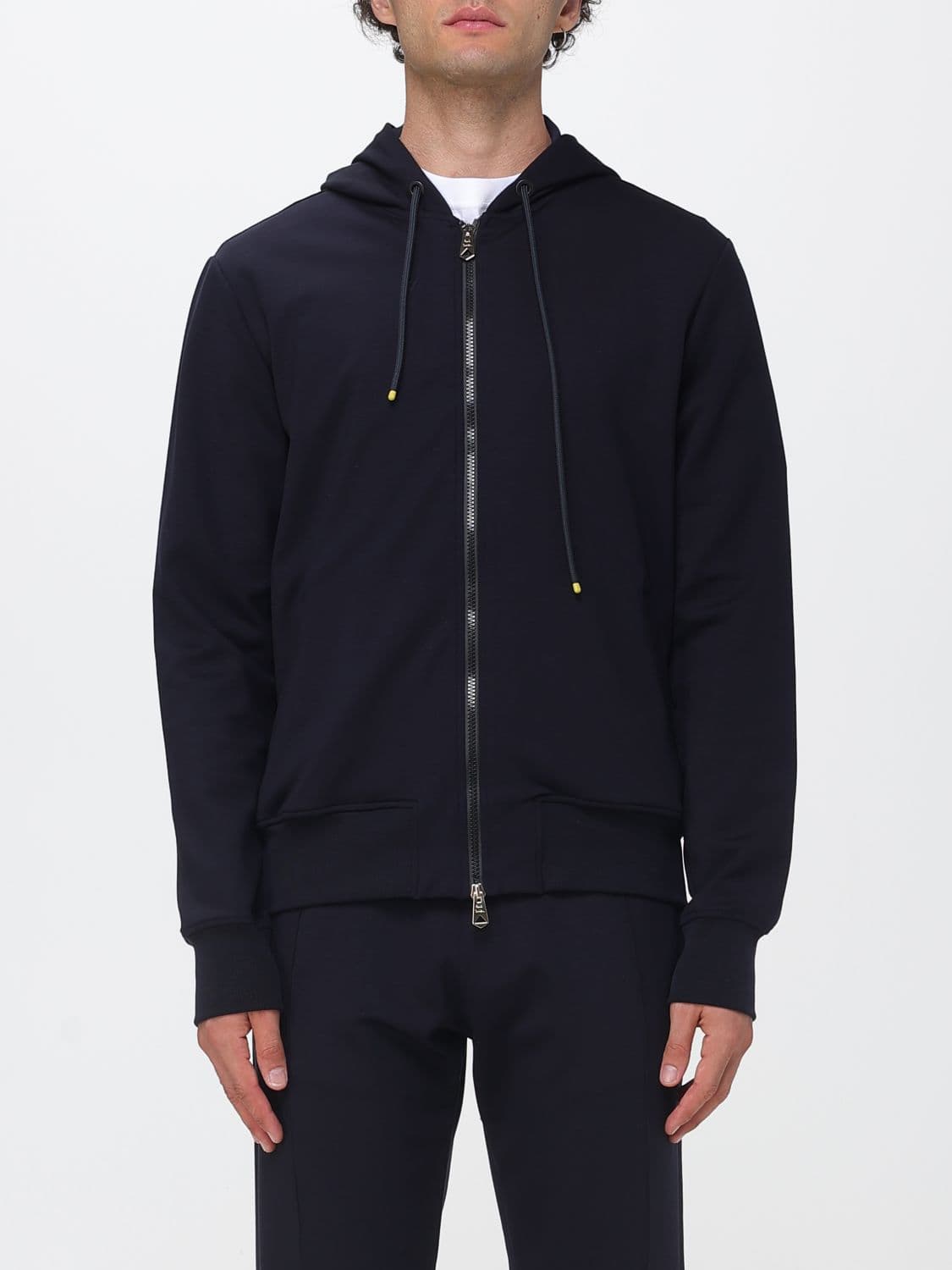 Paul Smith Cotton Zip-Up Hoodie with Dropped Shoulders