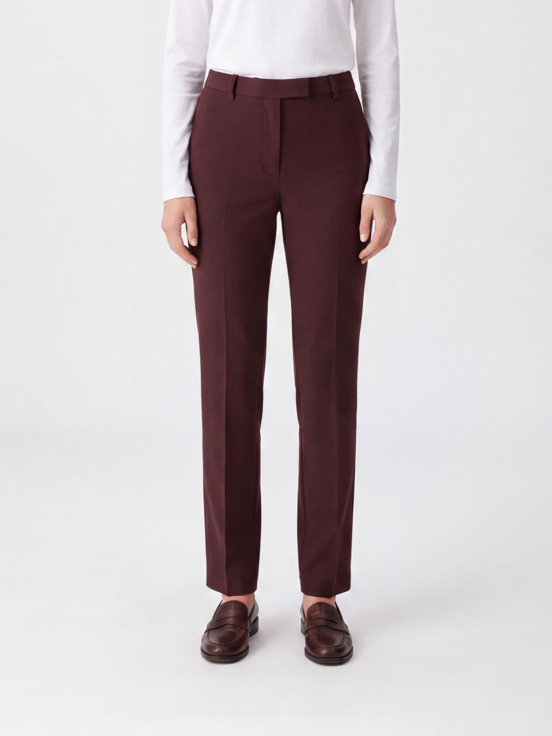 's Max Mara Skinny Fit Stretch Cotton-Blend Trousers with Mid-Rise Waist