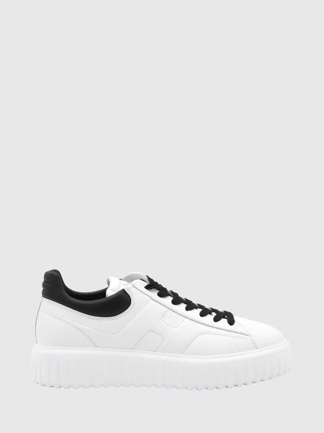 Hogan H-Stripes Smooth Calfskin Platform Trainers with Embossed Logo