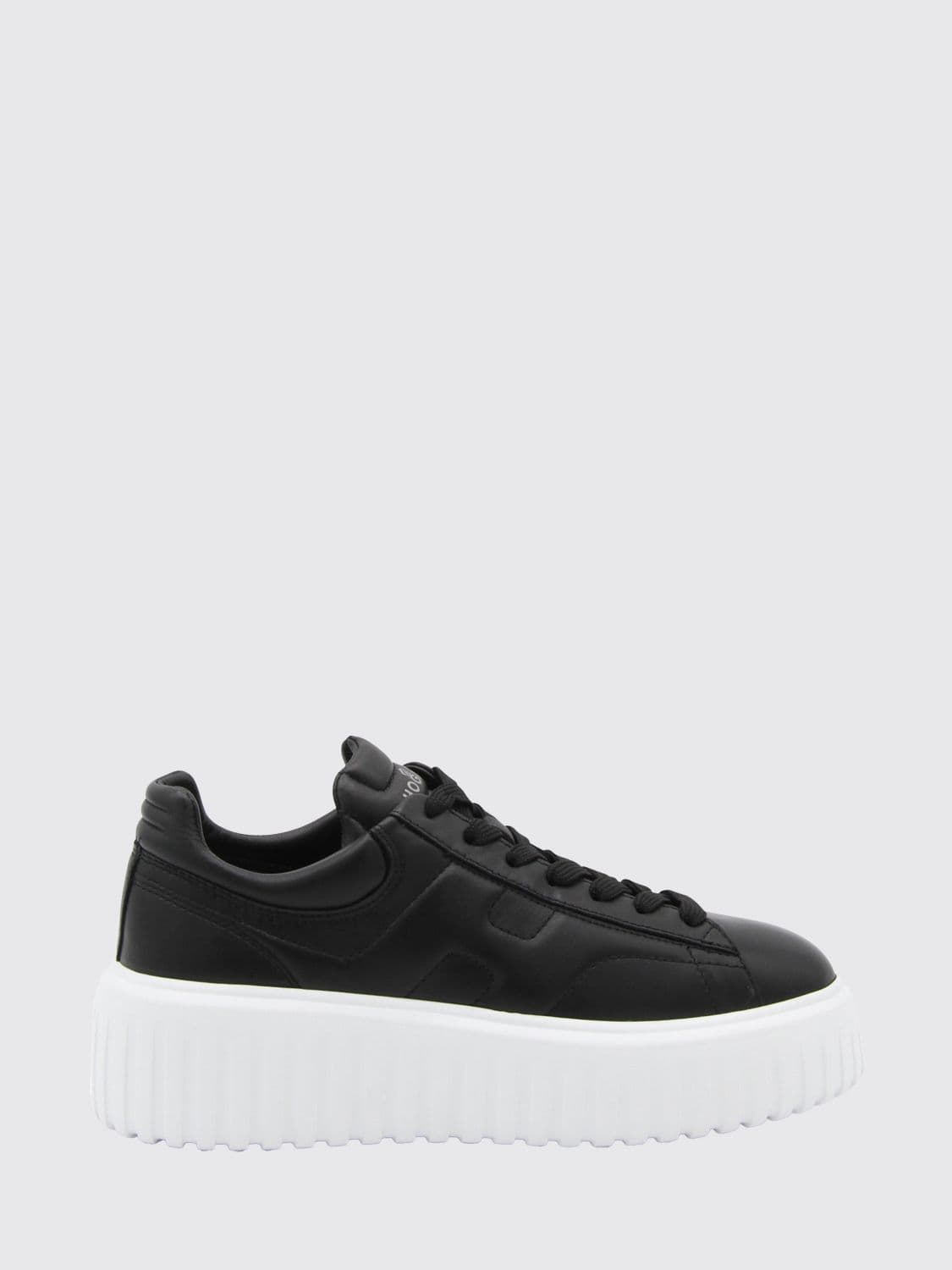 Hogan H-Stripes Smooth Calfskin Platform Trainers with Embossed Logo