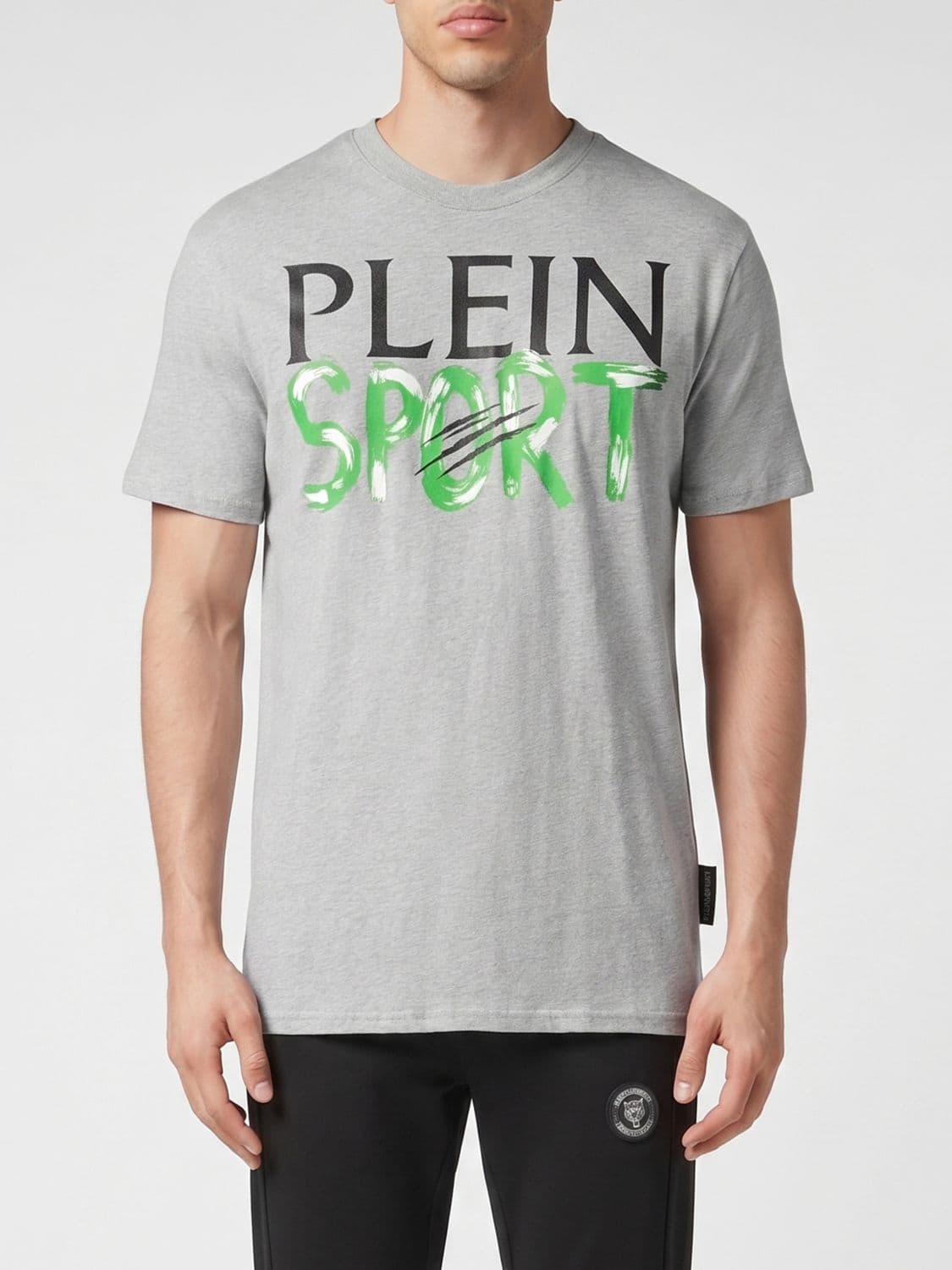 Plein Sport Cotton T-Shirt with Contrasting Front Printed Logo