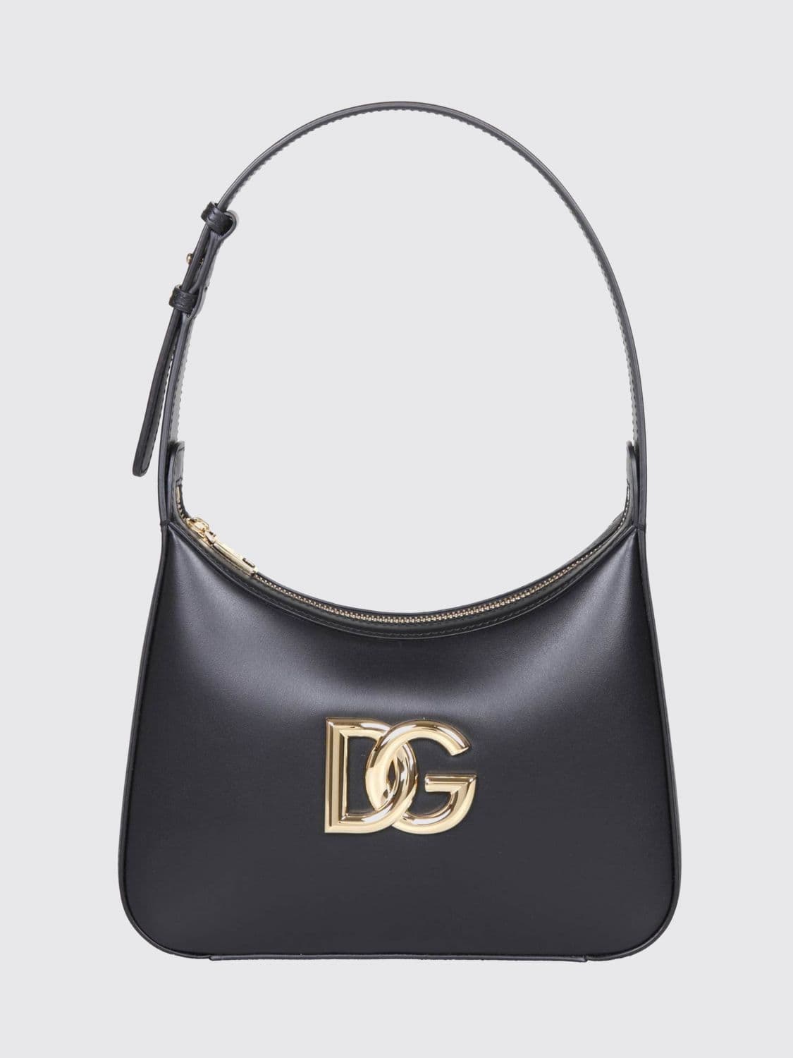 Dolce & Gabbana 3.5 Calfskin Leather Shoulder Bag with DG Logo
