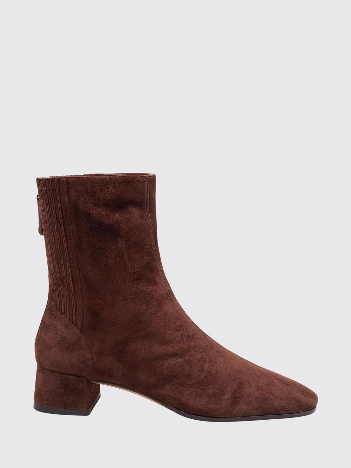 Aquazzura Saint Honorè Suede Ankle Boots with Low Heel