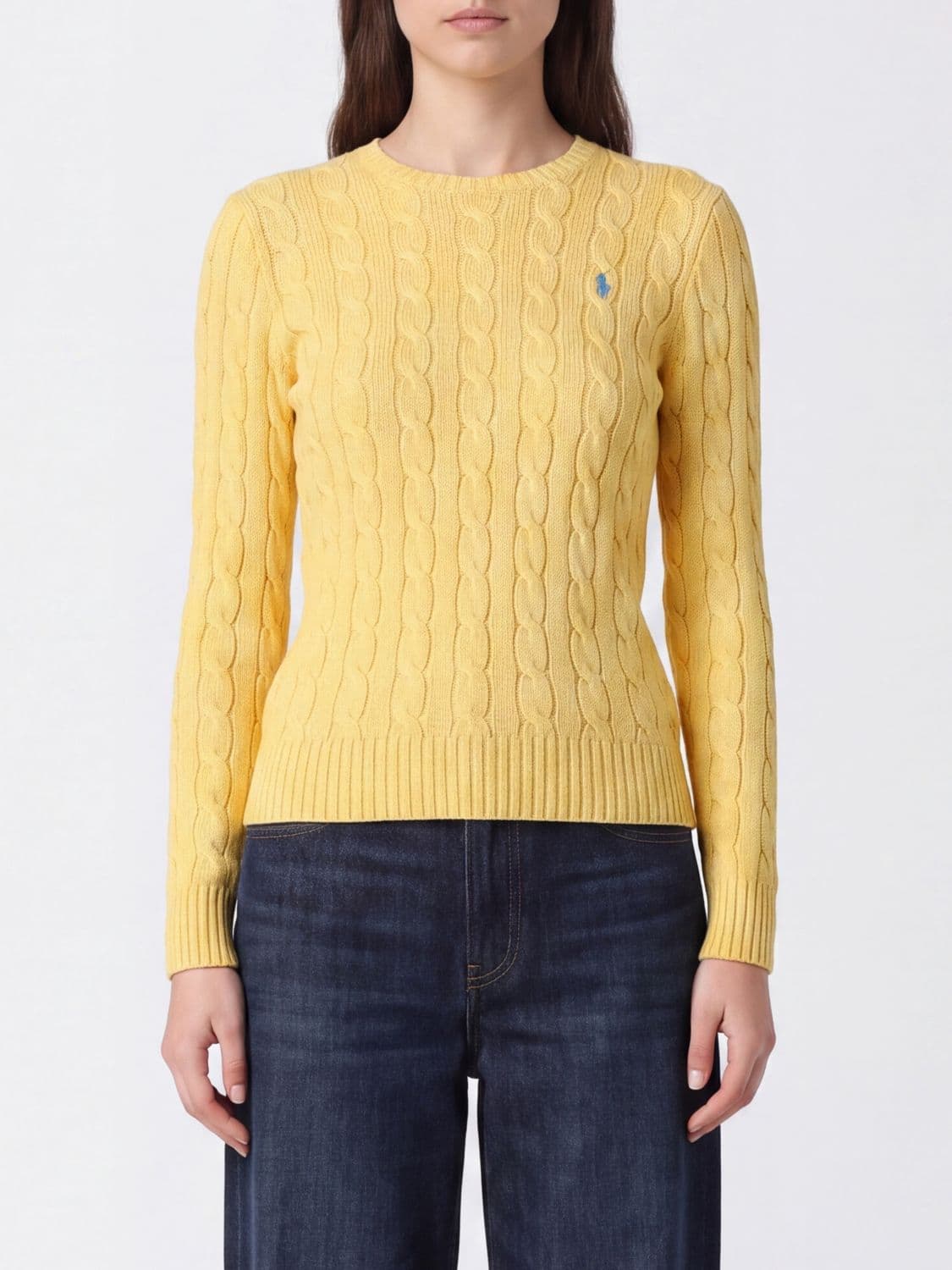 Polo Ralph Lauren Slim Fit Crewneck Jumper in Wool and Cashmere with Pony Logo
