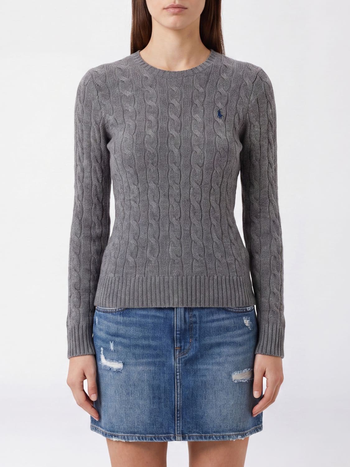 Polo Ralph Lauren Slim Fit Crewneck Jumper in Wool and Cashmere with Pony Logo