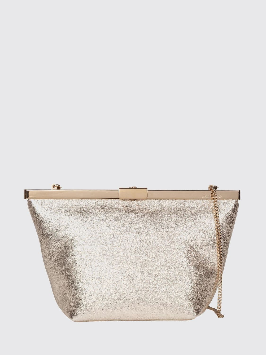 Jimmy Choo Ganache Mini Laminated Leather Handbag with Shoulder Strap