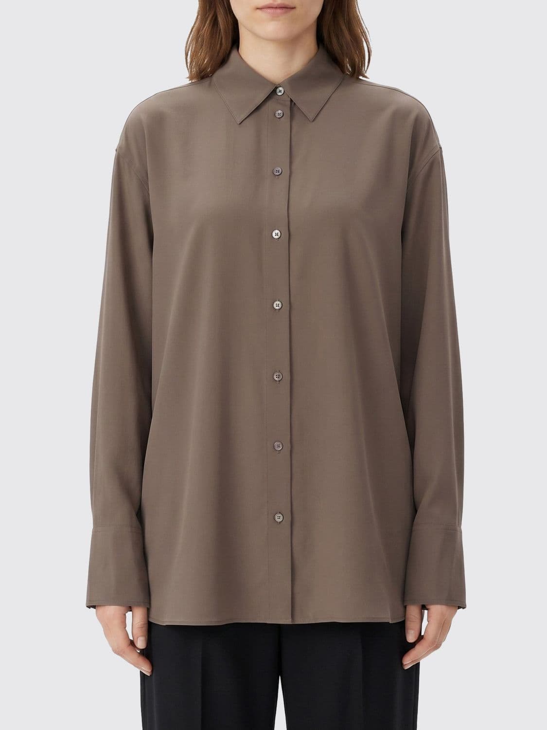 Toteme Relaxed Fit Pure Silk Shirt with French Collar