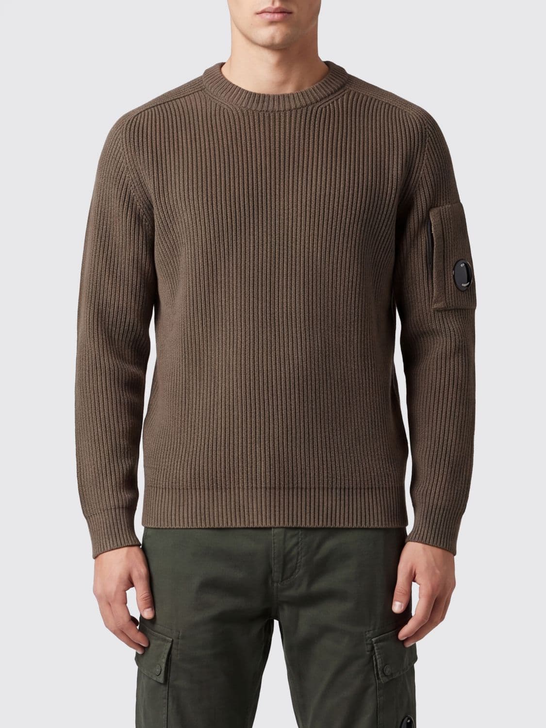 C.p. Company C. P. COMPANY Crewneck Jumper in Cotton with Contrasting Logo