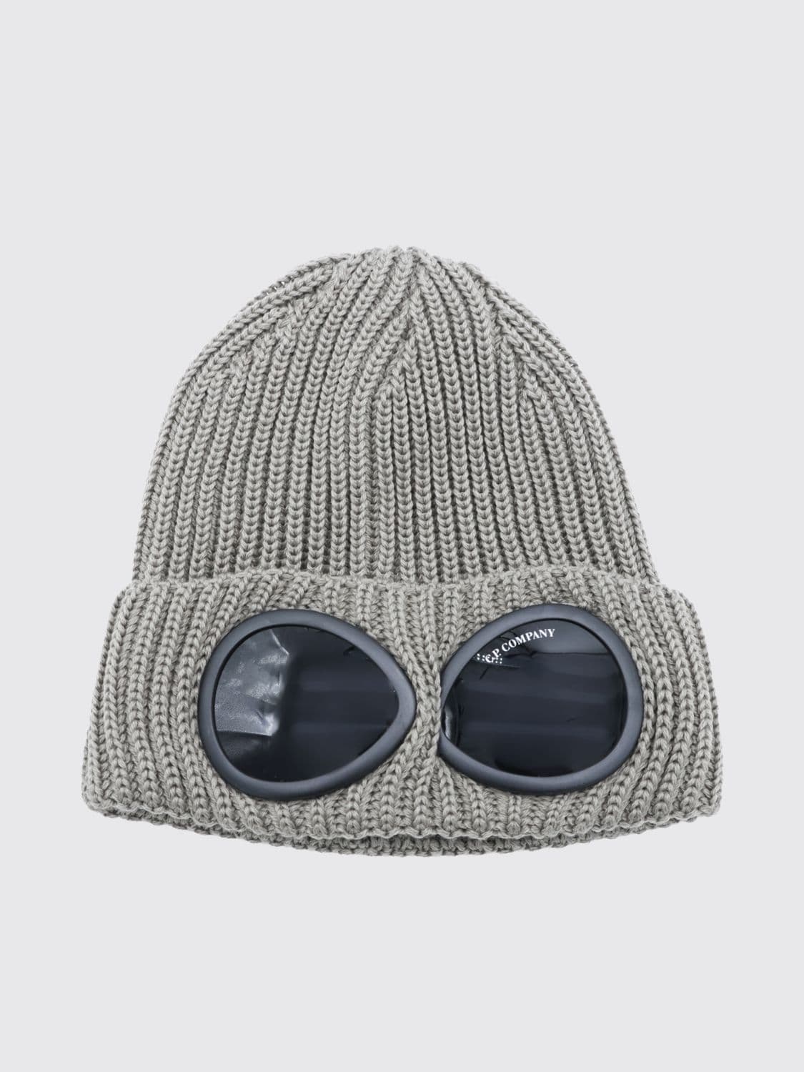 C.p. Company C. P. COMPANY Ribbed Wool Goggle Beanie with Turn-Up Cuff