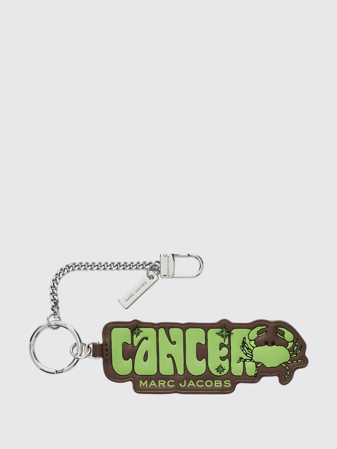 Marc Jacobs The Charm Bag Zodiac Keychain with Slogan Print and Carabiner