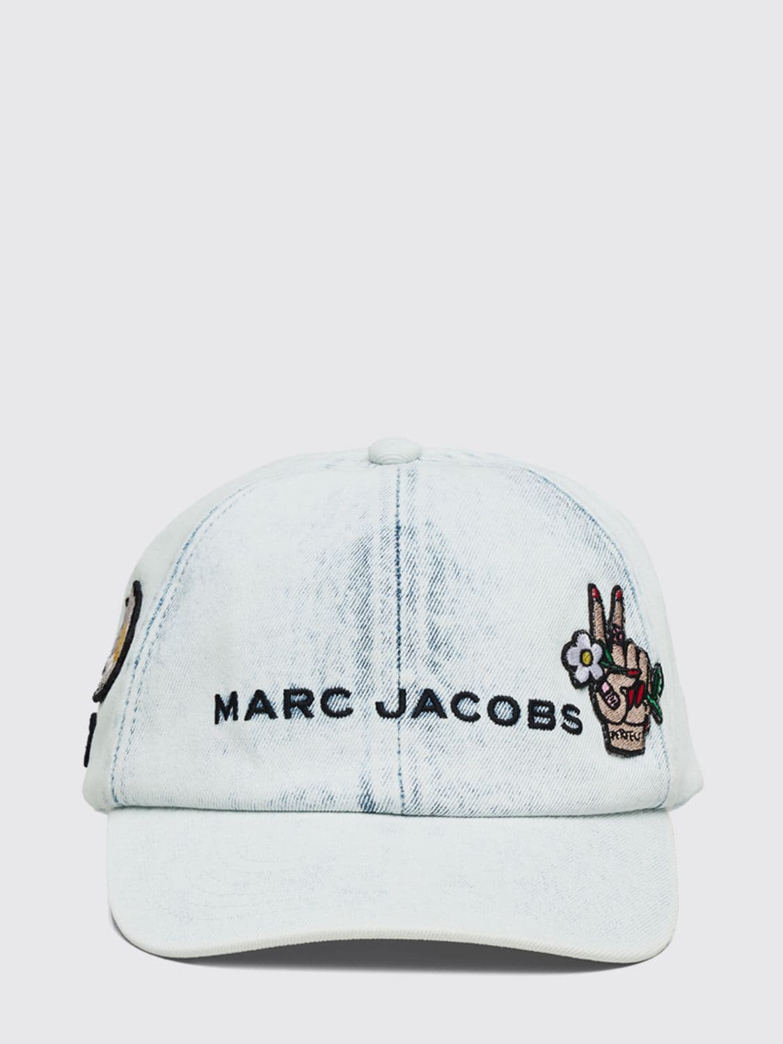 Marc Jacobs Cotton Denim Baseball Cap with Embroidered Logo