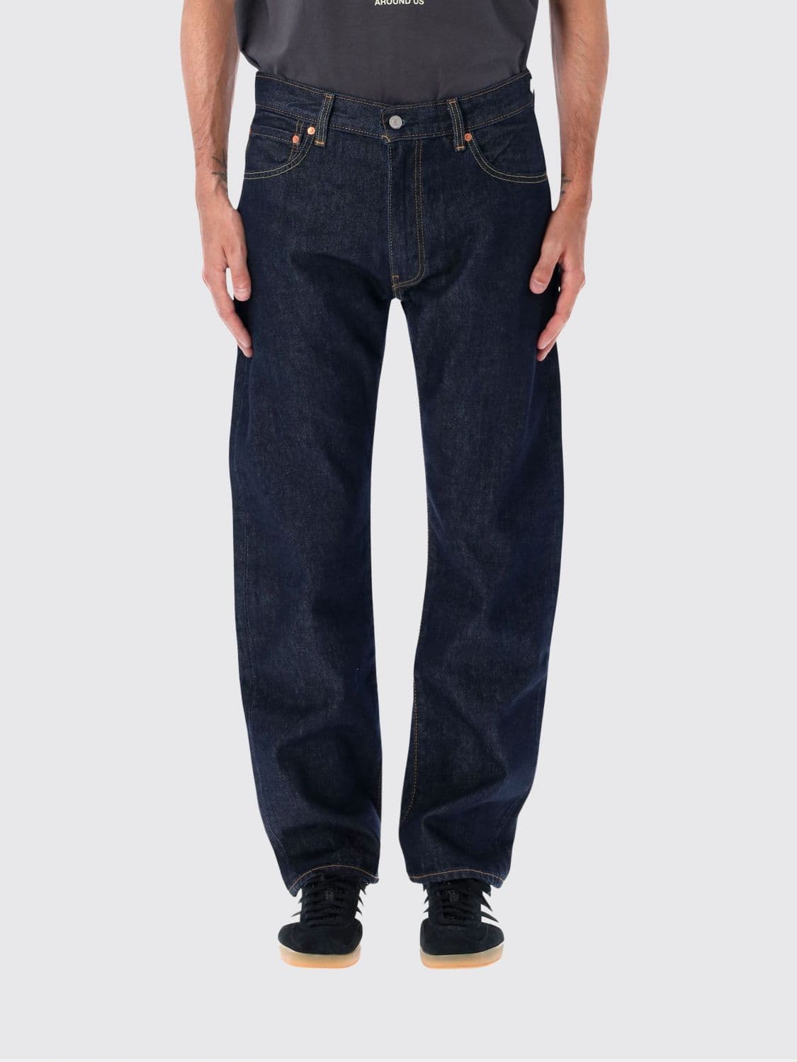 Levi's 555 Straight Mid-Rise Blue Cotton Denim Jeans