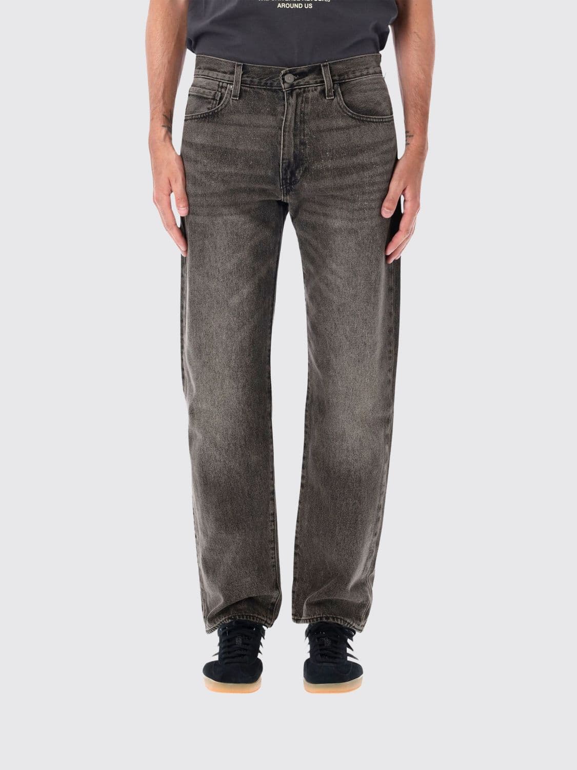 Levi's 555 Straight Mid-Rise Blue Cotton Denim Jeans