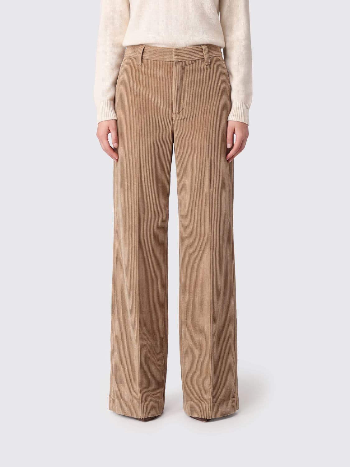 Brunello Cucinelli High-Waisted Wide-Leg Trousers in Corduroy Velvet