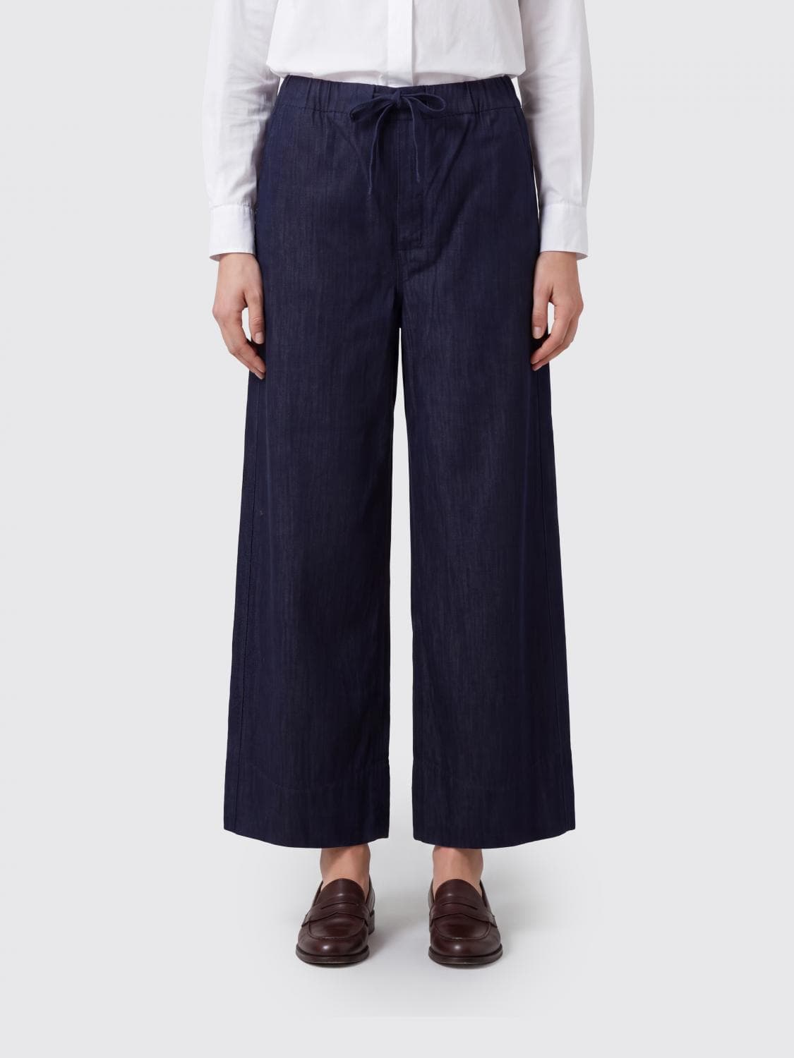's Max Mara Wide-Leg Cotton Trousers with Elasticated Waist