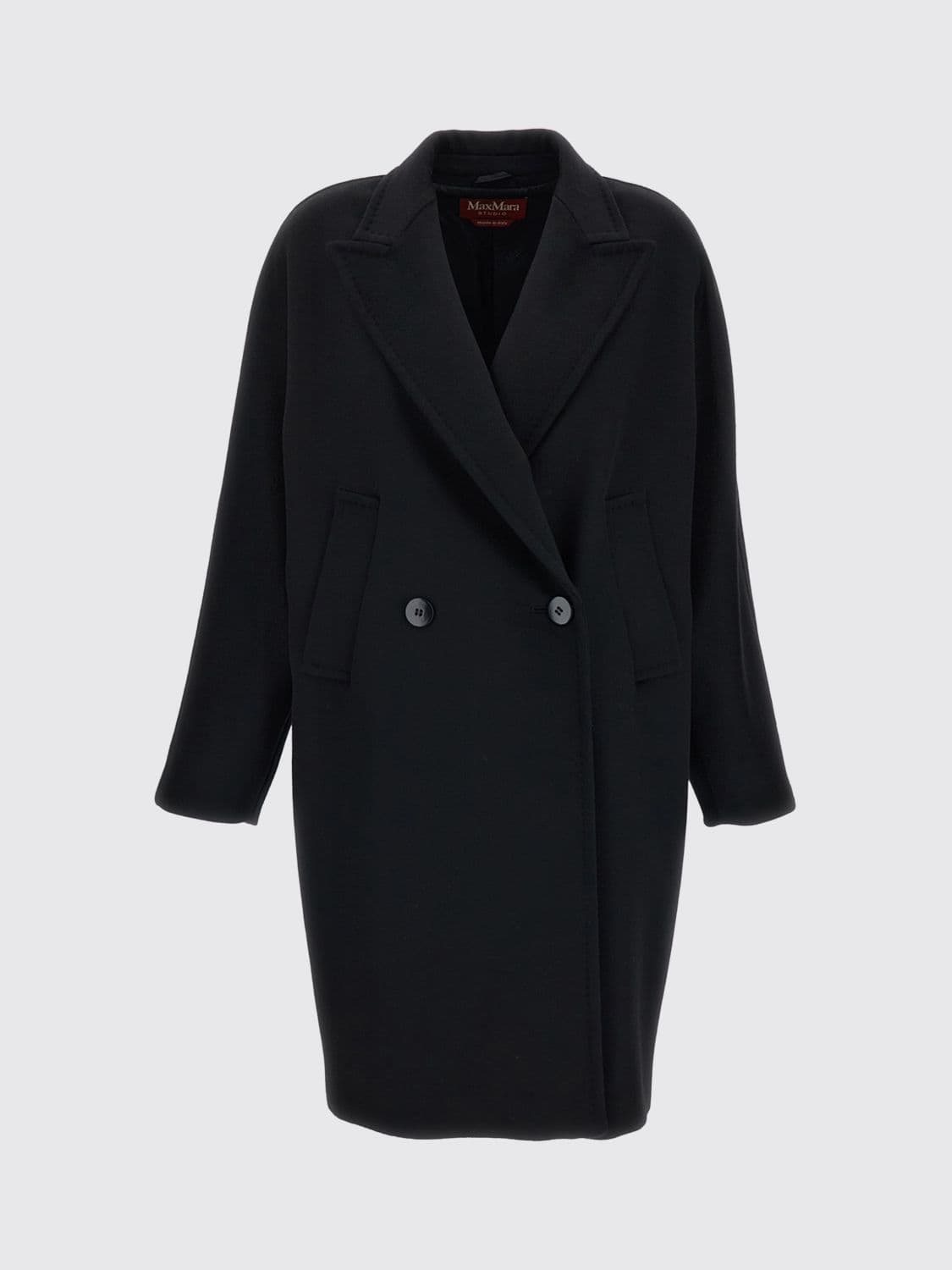 Max Mara Estremo Double-Breasted Virgin Wool Coat with Peak Lapels
