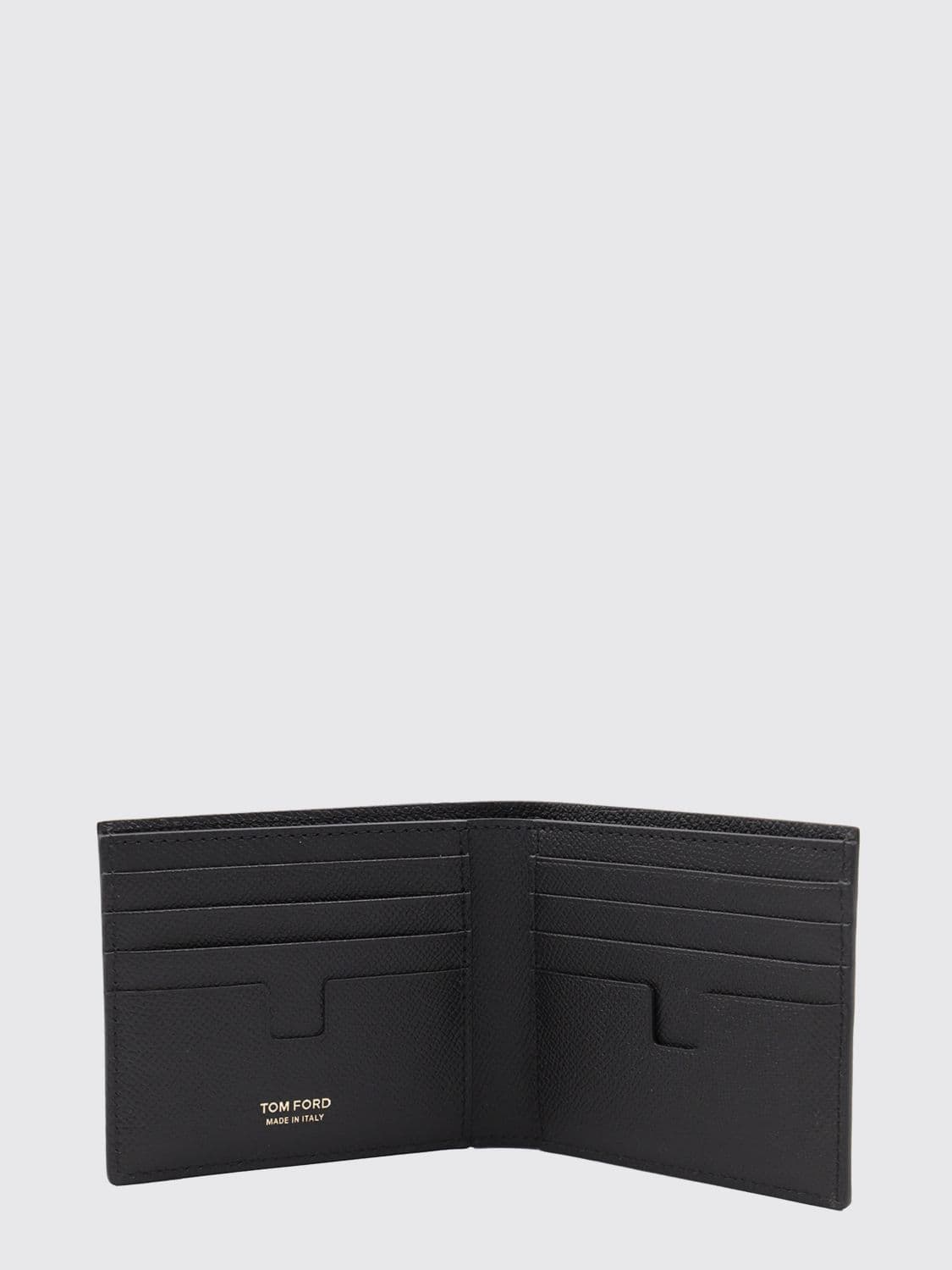 Tom Ford Grained Calfskin Bifold Wallet with Monogram Logo · OS