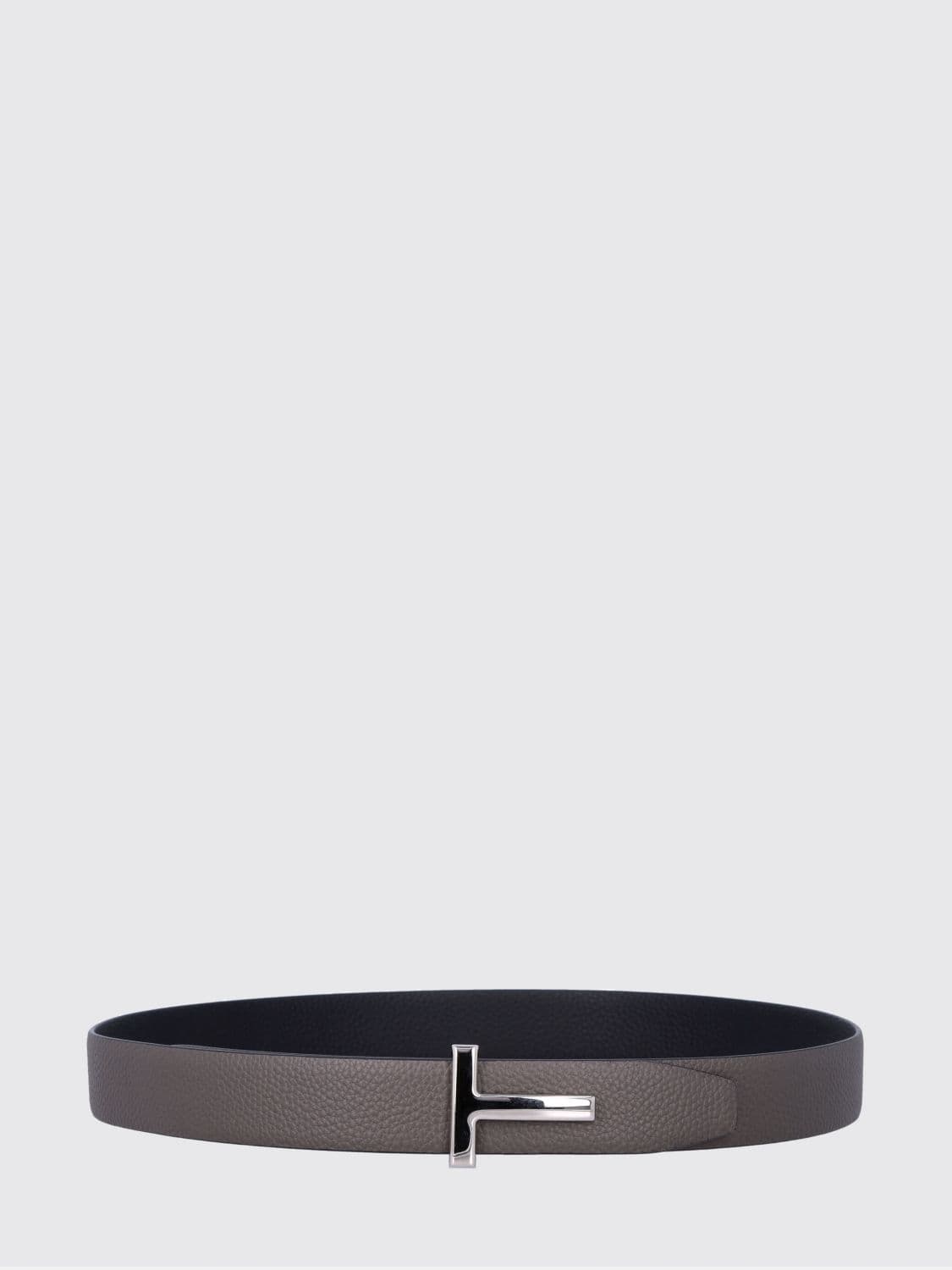 Tom Ford Reversible T Icon Grained Leather Belt with Monogram Buckle