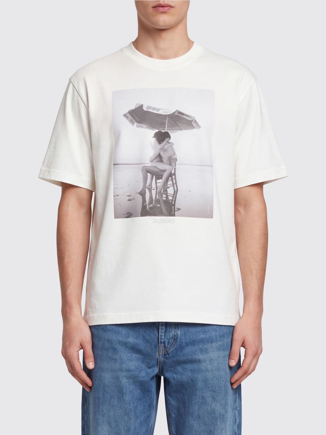 Jacquemus Graphic Print Organic Cotton and Hemp T-Shirt with Dropped Shoulders