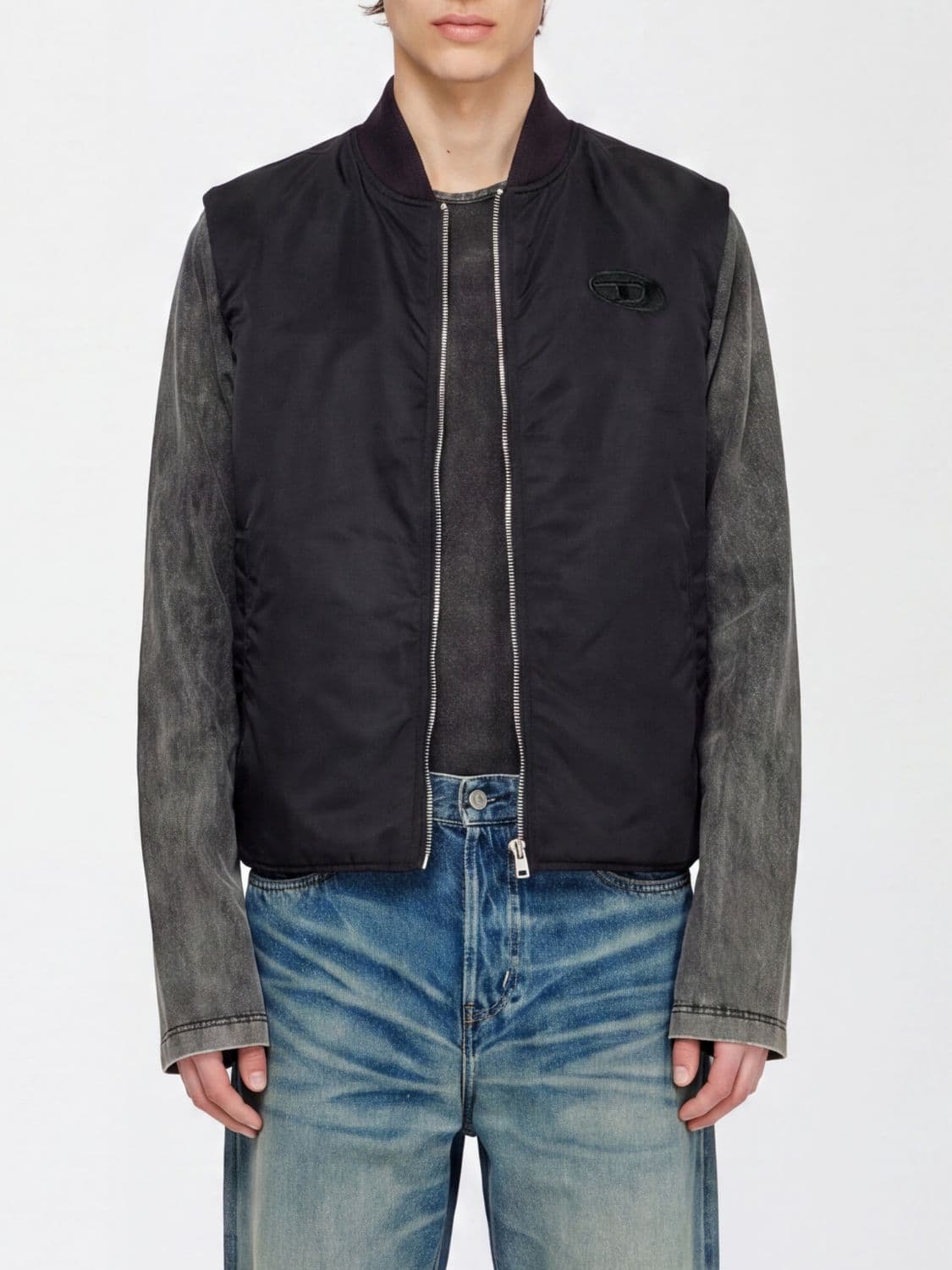 Diesel D-Rise Wide-Leg Jeans in Bleached Cotton Denim