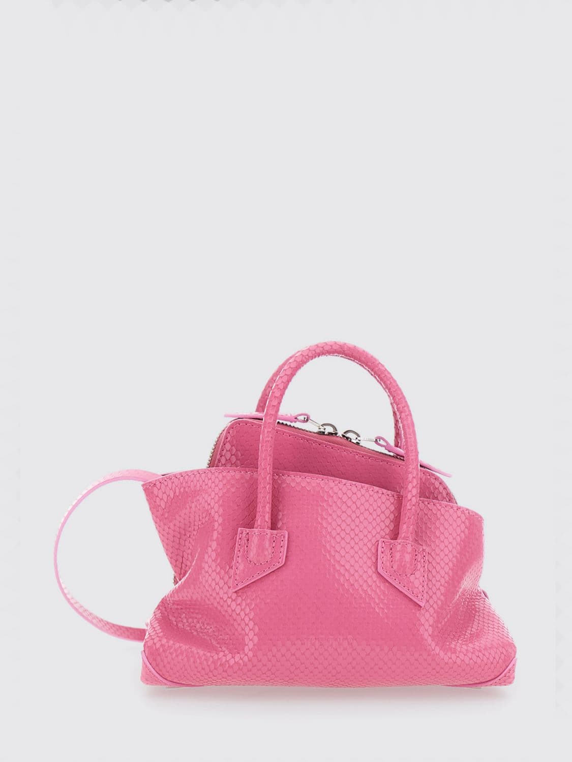 The Attico La Passeggiata Mini Handbag in Python-Print Calfskin Leather