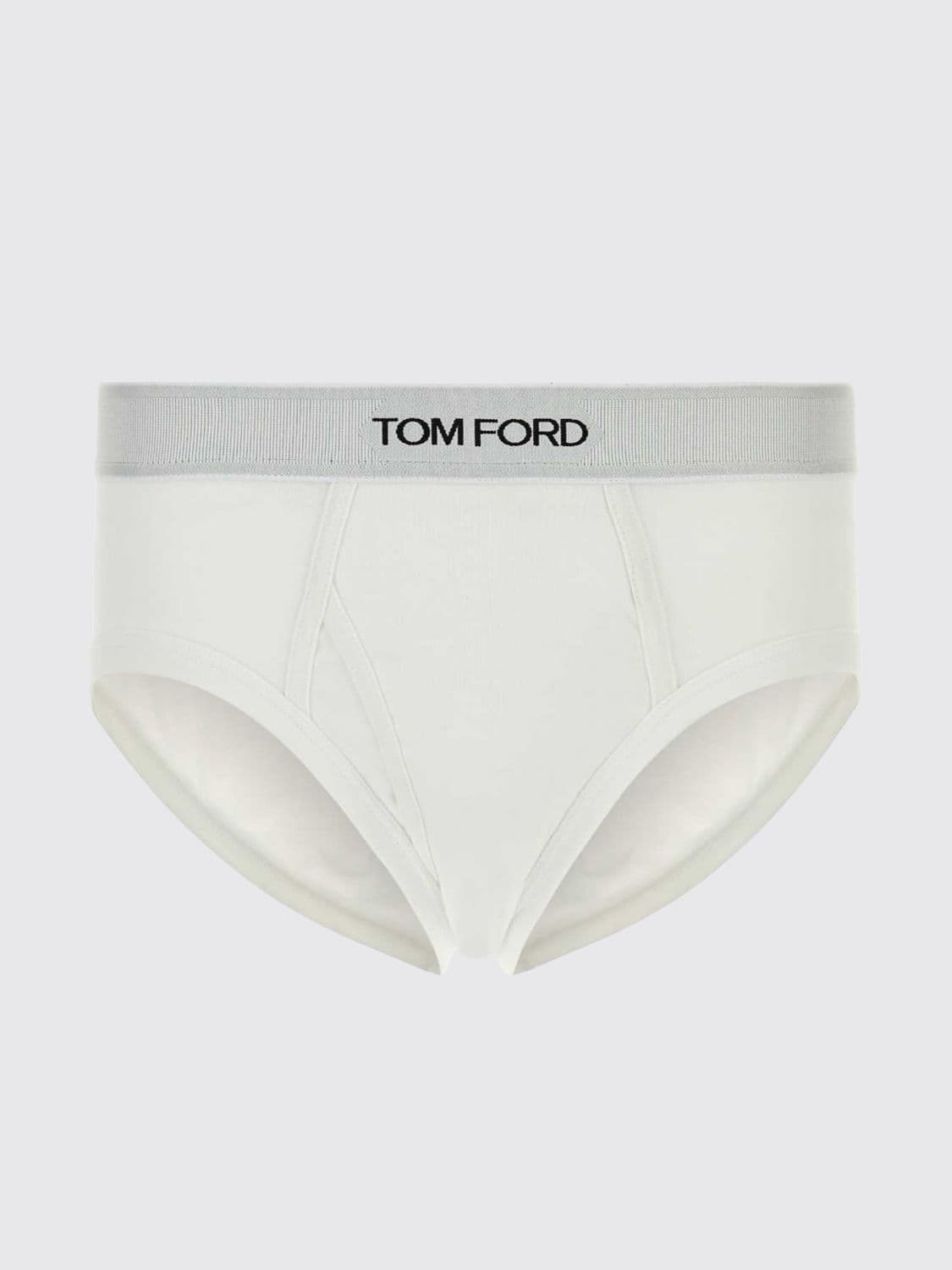 Tom Ford Stretch Cotton Briefs with Logo Waistband