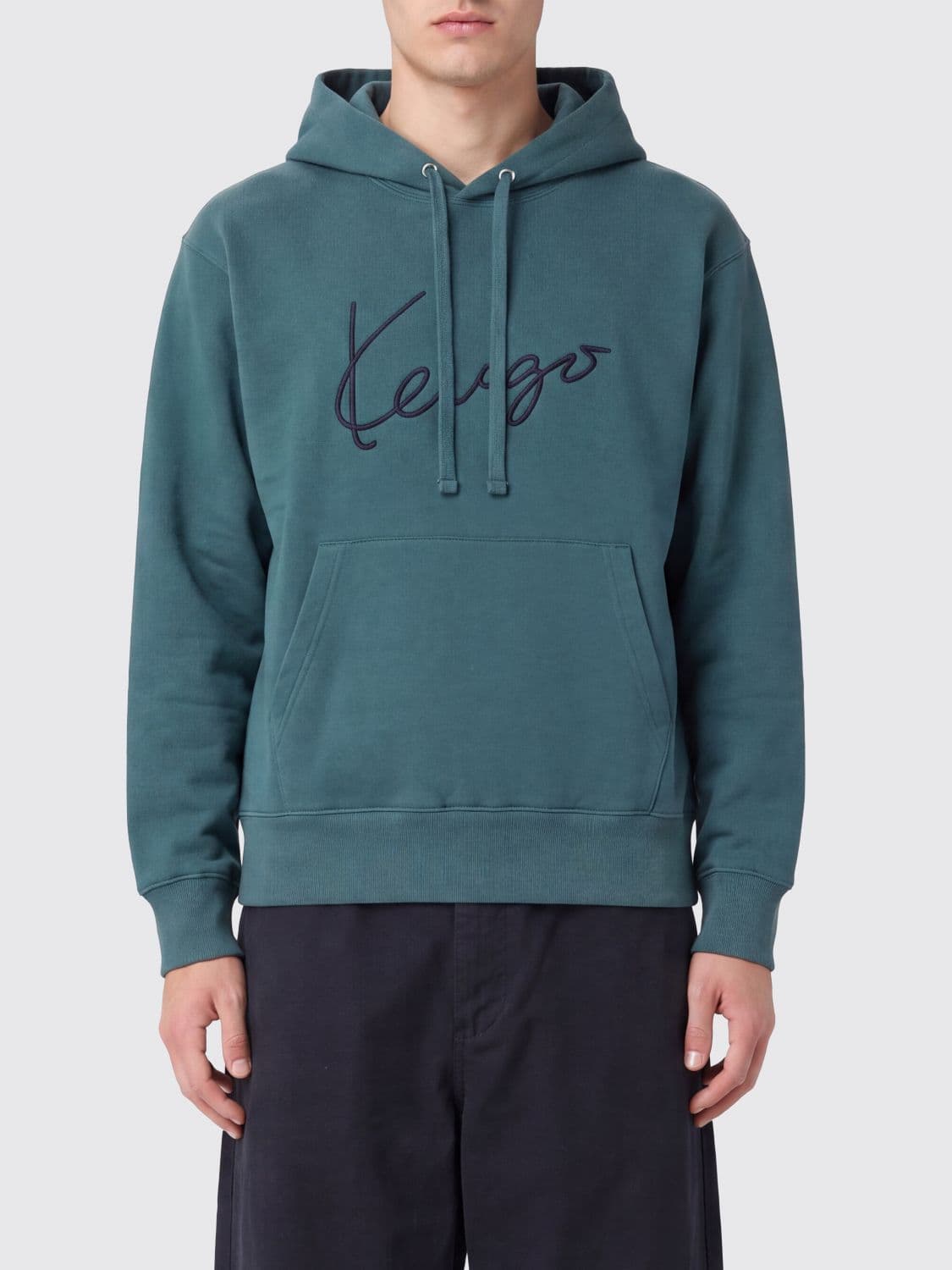 Kenzo Cotton Hoody with Contrast Logo