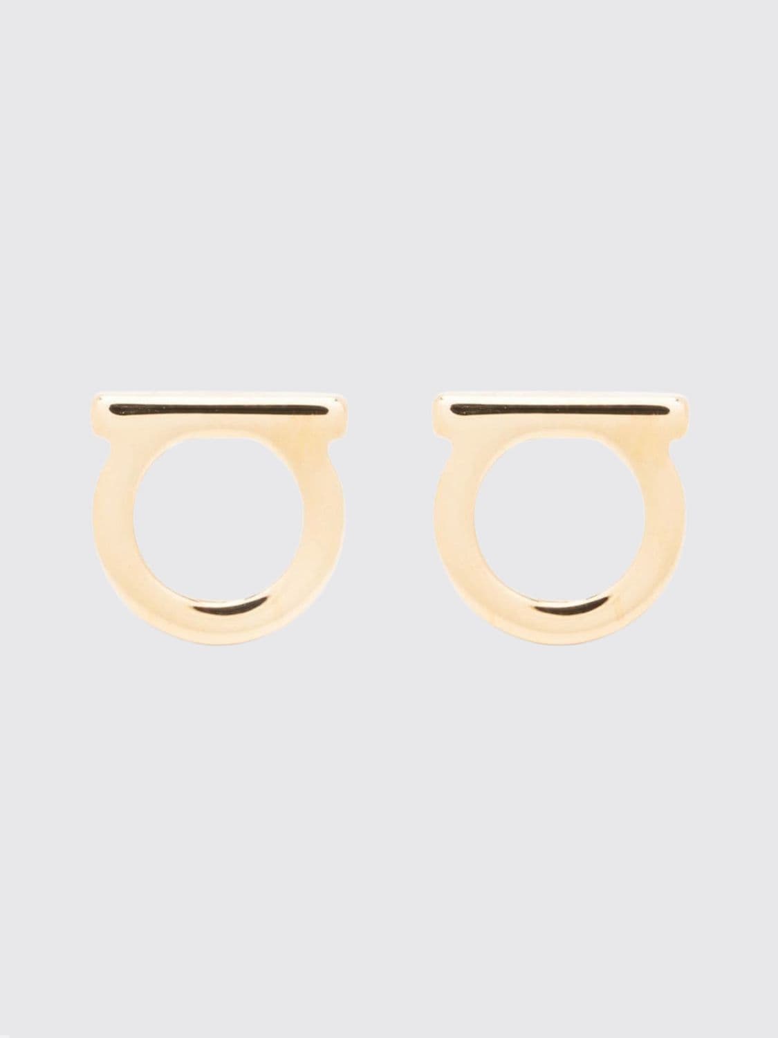 Ferragamo Gold-Toned Brass Logo Design Earrings · OS