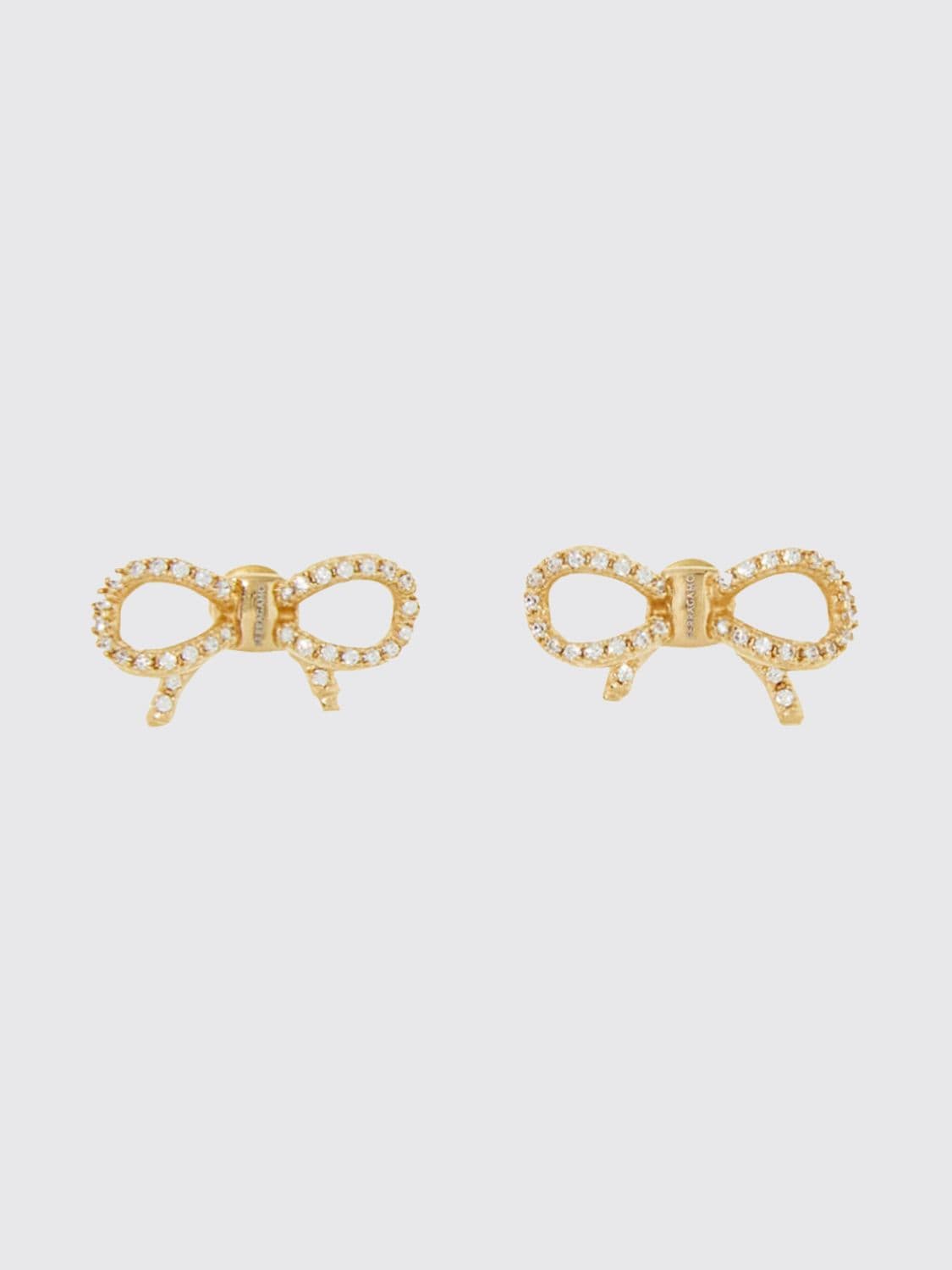 Ferragamo Crystal-Embellished Stud Earrings with Logo Lettering · OS